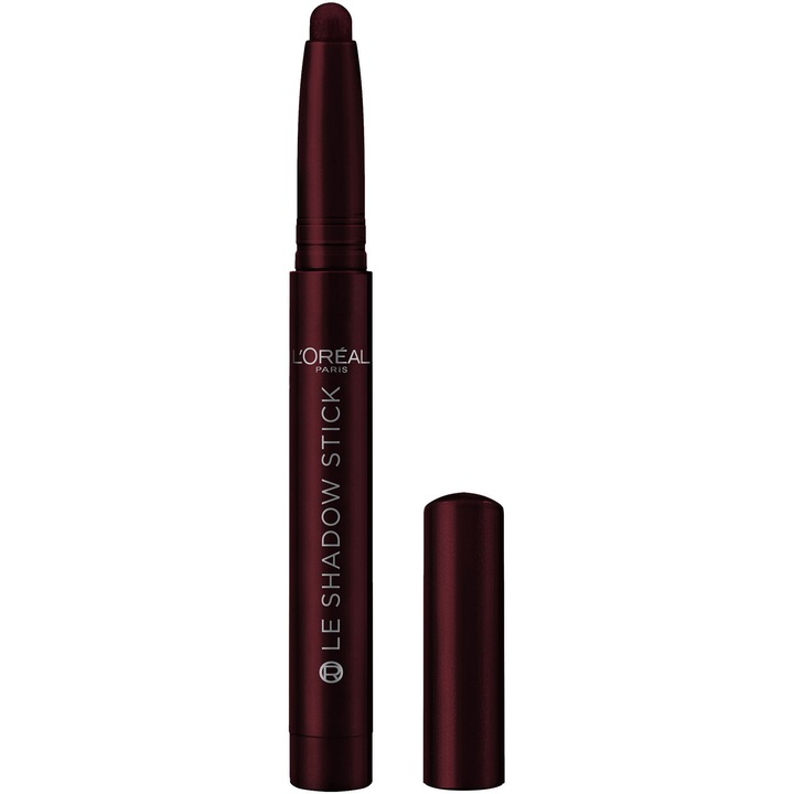 Fard de pleoape cremos tip stick L'Oreal Paris Les Shadow Sticks, rezistent, usor de blenduit, 125 Starry Bordeaux, 1.4 g
