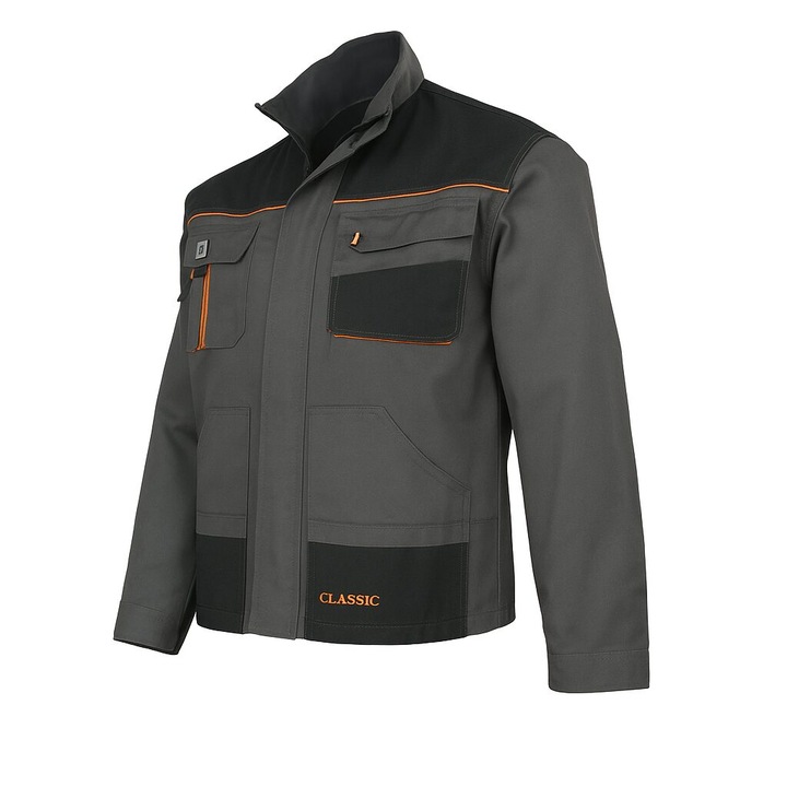 Jacheta de lucru din tercot, 270 gsm, Classic, gri-negru