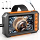 Endoscop Digital Portabil ZGGZERG, camera HD 1080P, ecran 4.3", cablu flexibil 5m IP67, 8 LED-uri, zoom, 2000mAh, pentru auto, casa, conducte si spatii inguste, negru/portocaliu