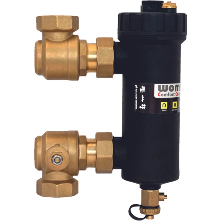Filtru antimagnetita instalatie termica, MGD, 1 1/2 " cu robineti