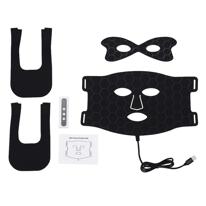 LED маска за лице Revio tech за сияйна и поддържана кожа, светлинна терапия за ежедневна грижа за кожата