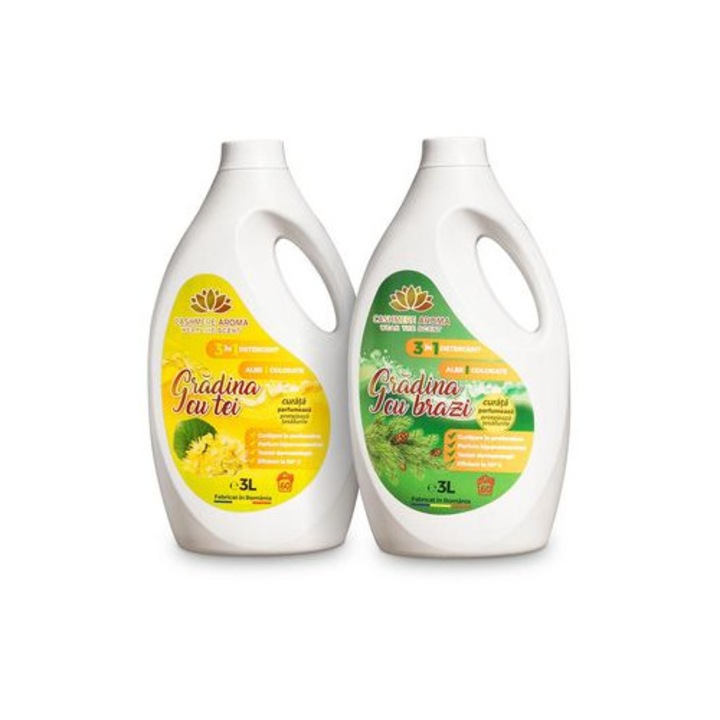 Pachet detergenti rufe albe/colorate Gradina cu Tei si Brazi 2 X 3L