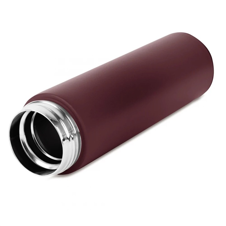 Termos Berlinger cu afisaj LED, 0.5L, bordeaux mat, inox 18/10