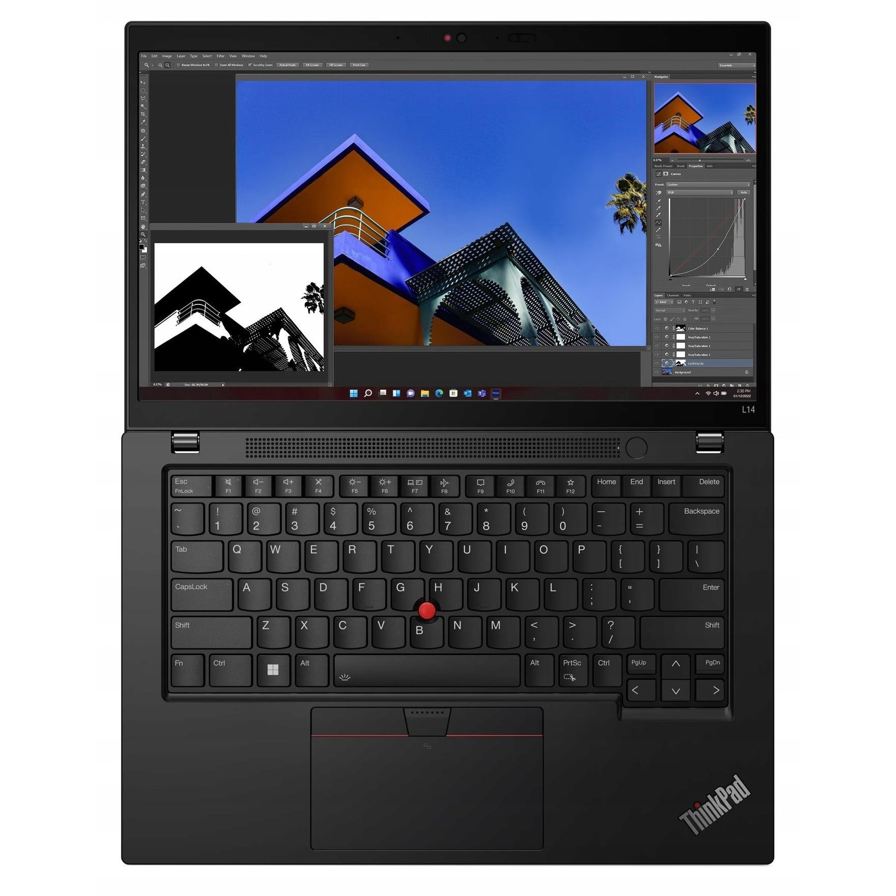 Pachet promo: Laptop Lenovo ThinkPad L14 G4, AMD Ryzen 3 PRO 7330U, 32GB RAM, 1TB SSD, 14" Full HD, Tactil + Geanta laptop, Lenovo, 15.6'', Negru