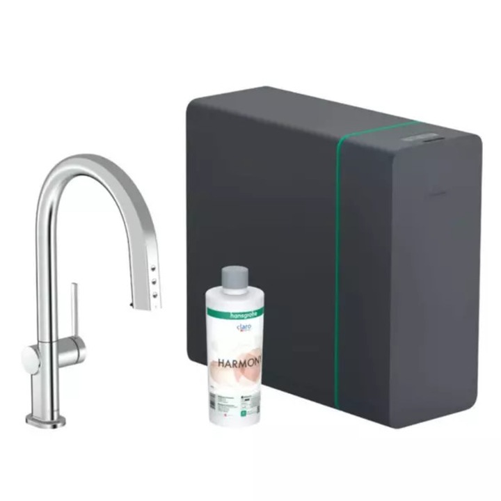 Комплект смесители за мивка Hansgrohe Aquittura M91 210 SodaSystem, 1 струя, различни покрития