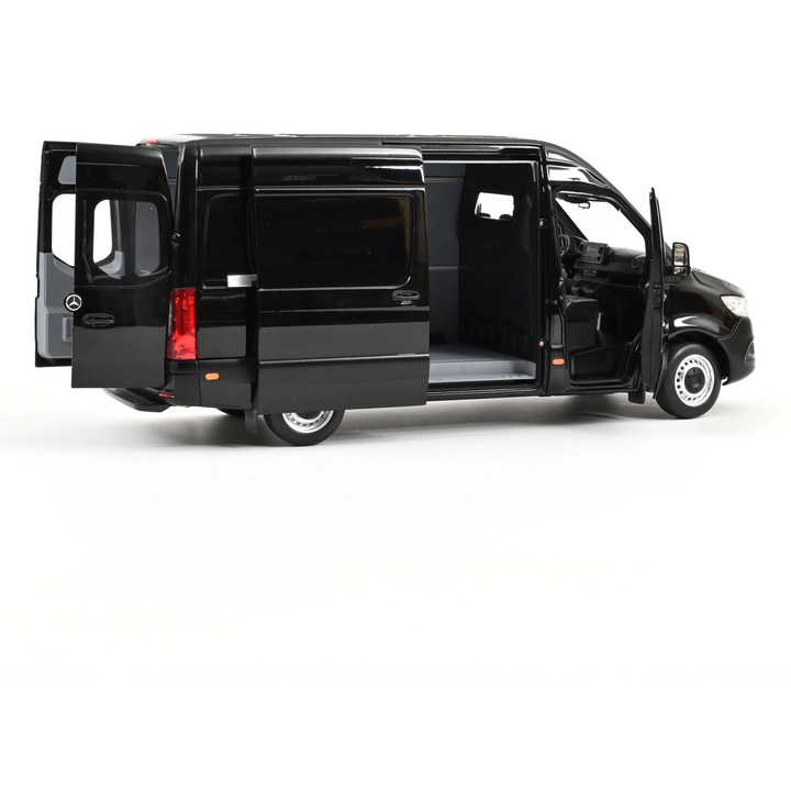 Mercedes-Benz Sprinter autómodell, fekete, 2018 1:18 Norev