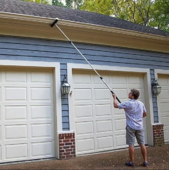 Set perie medie cu maner extensibil DOCA, plastic/cauciuc/aluminiu, negru/galben/argintiu, 9 m