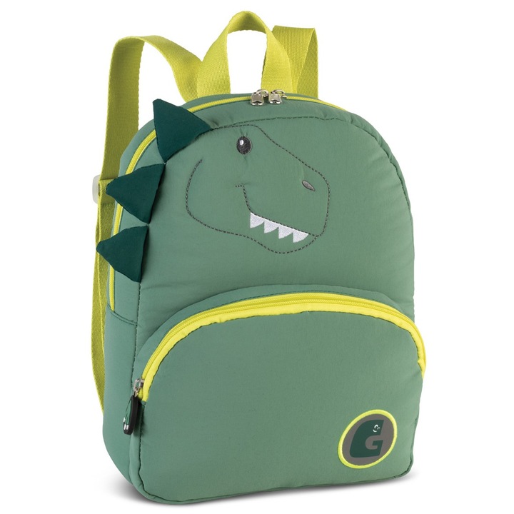 Rucsac copii Fabrizio Dino F20692, 24x30x10 cm, nylon, verde