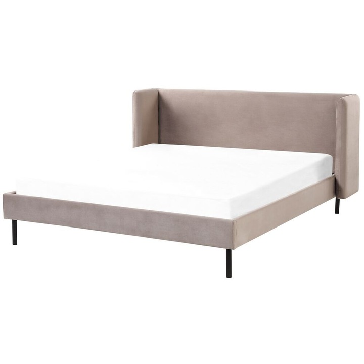 Tópszínű bársony franciaágy 160 x 200 cm Arette