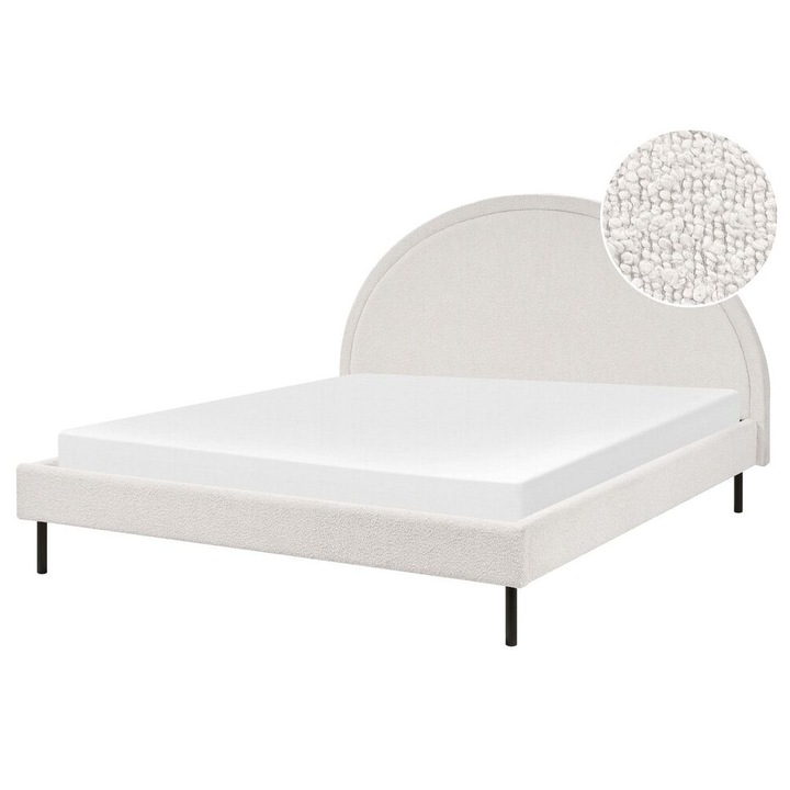 Fehér buklé franciaágy 160 x 200 cm Margut