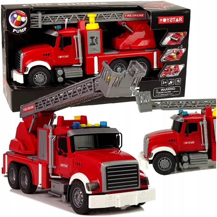 Masina Pompieri cu Scara, Sunete, Lumini si Apa