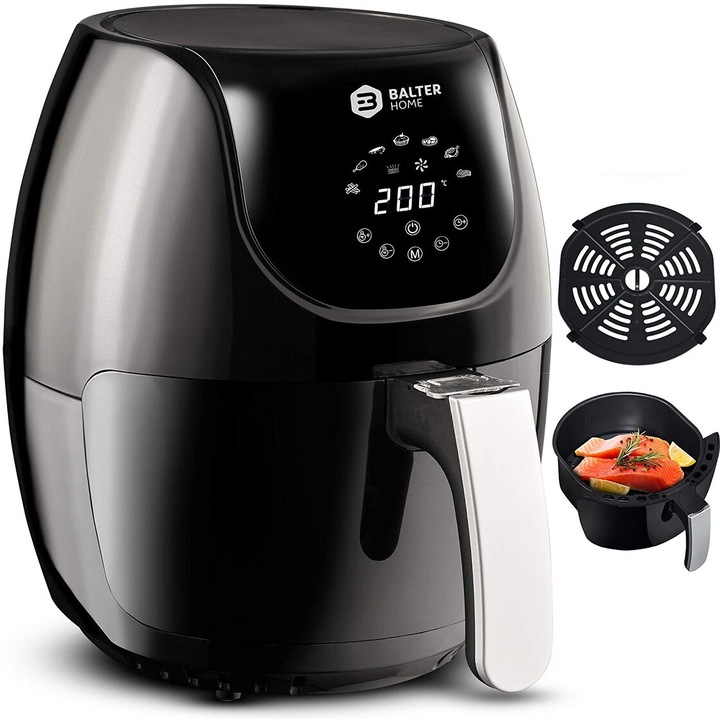 Фритюрник без мазнина Balter Home, 1500 W, 3.6 L, с таймер, LCD дисплей