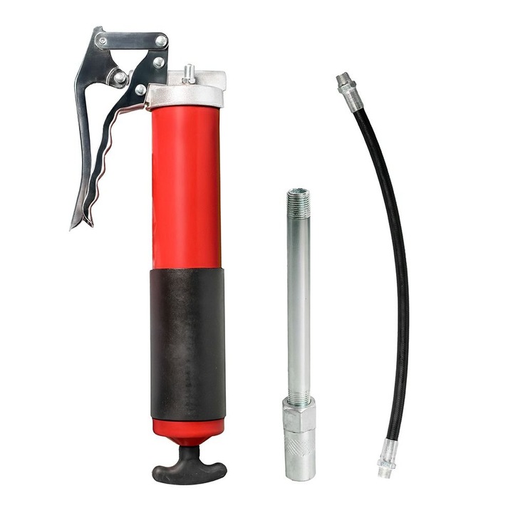 Pompa gresat manuala tip pistol vaselina vrac 500 grame /cartus 400 grame 1/8" NPT aluminiu cu furtun si tub rigid Energo