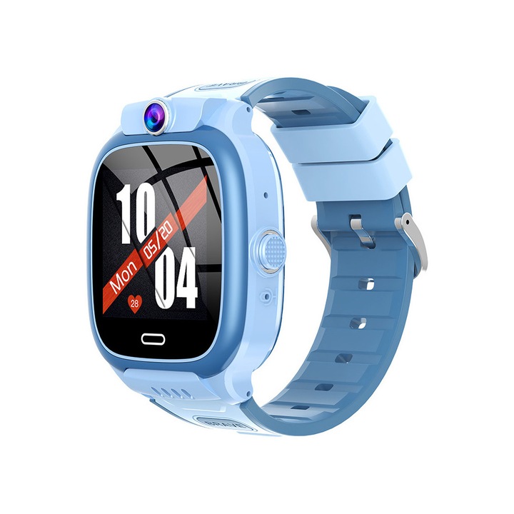 Детски смарт часовник GPS 4G, Y66, Whatsapp, GPS локация, HD видео разговор, телефон, WIFI, AGPS LBS, LTE, камера, водоустойчив IP67, Android, IOS, bluetooth, цветен тъчскрийн дисплей, SOS, шпионски мониторинг, син