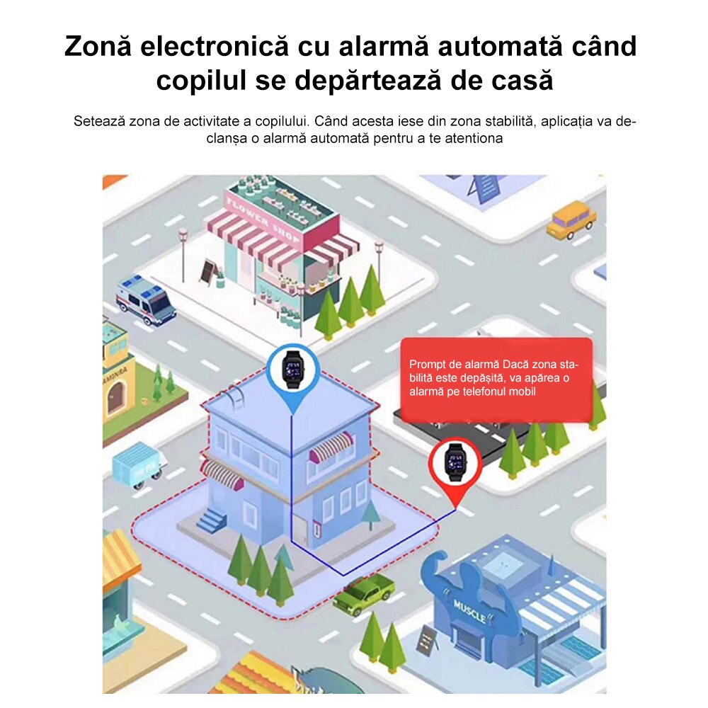 Color Control Localizare Ceas smartwatch copii GPS 4G, Q18, Whatsapp, localizare GPS, apel video ...