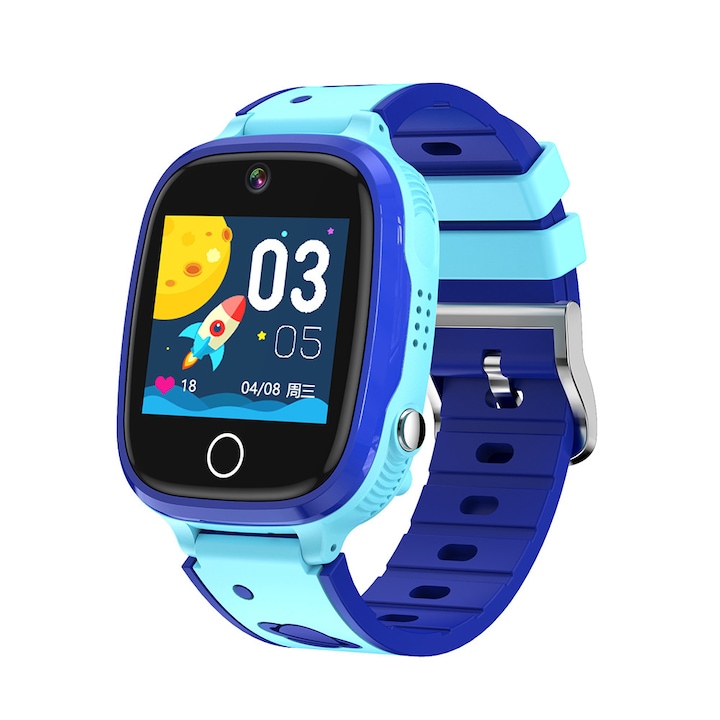 Смарт часовник за деца GPS 4G, Q18, Whatsapp, GPS локация, HD видео разговор, телефон, WIFI, AGPS LBS, LTE, камера, водоустойчив IP67, Android, IOS, bluetooth, цветен тъчскрийн дисплей, SOS, шпионски мониторинг, Син