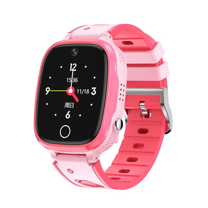 Детски смарт часовник GPS 4G, Q18, Whatsapp, GPS локация, HD видео разговор, телефон, WIFI, AGPS LBS, LTE, камера, водоустойчив IP67, Android, IOS, bluetooth, цветен тъчскрийн дисплей, SOS, шпионски мониторинг, розов