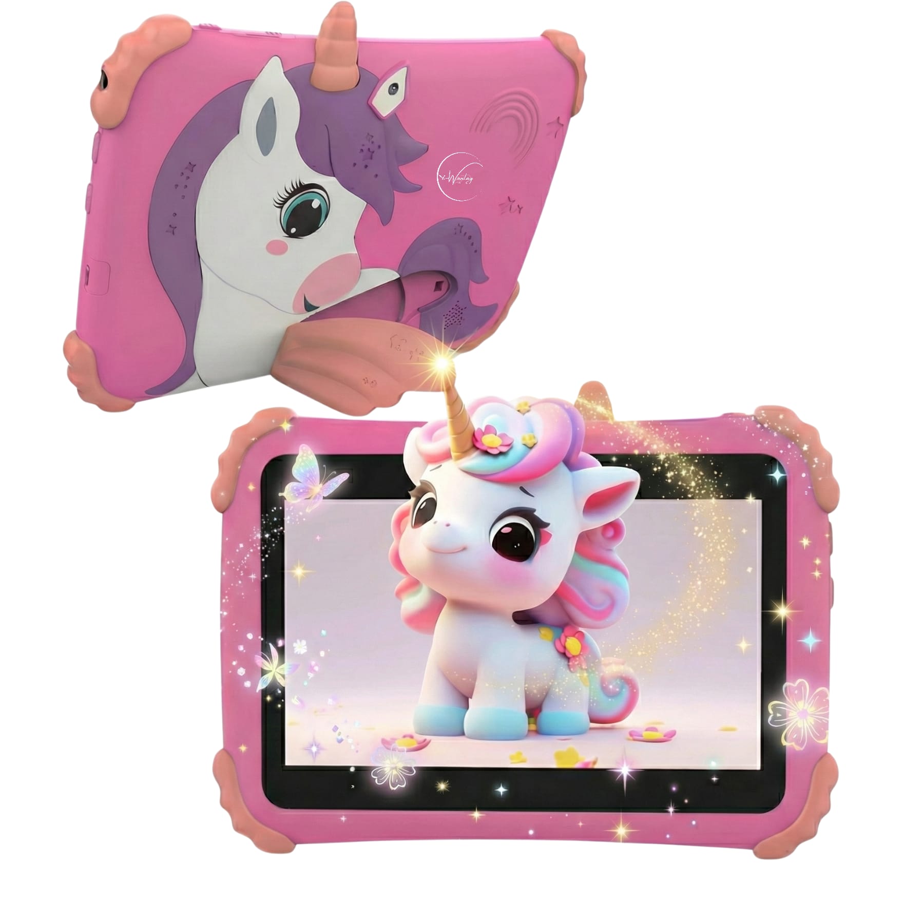 Tableta Educationala pentru Copii e-Wantay® Unicorn 7” HD, Android, 2GB RAM + 32GB, Jocuri Educative, Control Parental, Camera Foto Dubla, Bluetooth, WiFi, Baterie 3000mAh, Carcasa Anti-Soc cu Suport, Folie Protectie