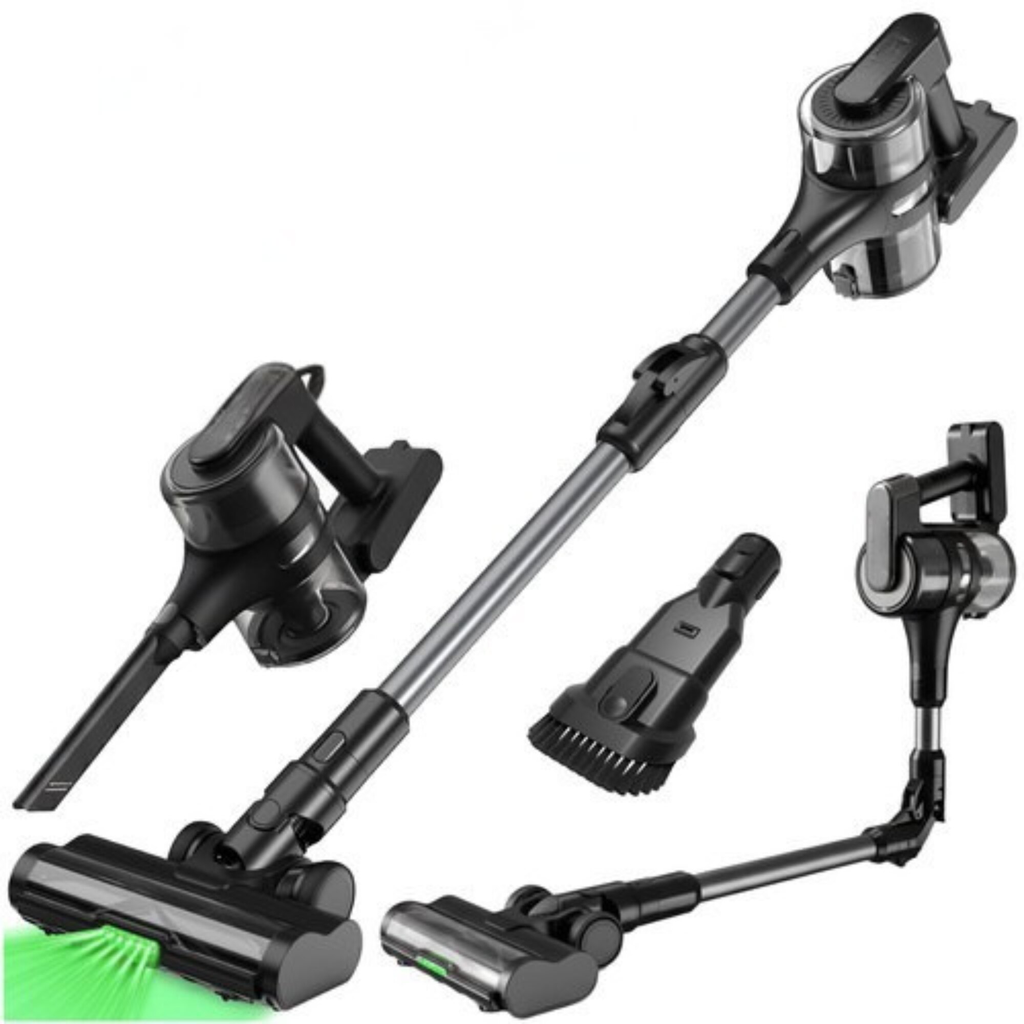 Aspirator Vertical Fara Fir VarioShop, 400W, Motor BLDC, Autonomie 52 min, Perie cu LED, Tub Pliabil, Filtru HEPA Lavabil