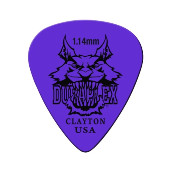12 darab gitárpengető készlet, CLAYTON, Duraplex DXS, 1.14 mm, lila