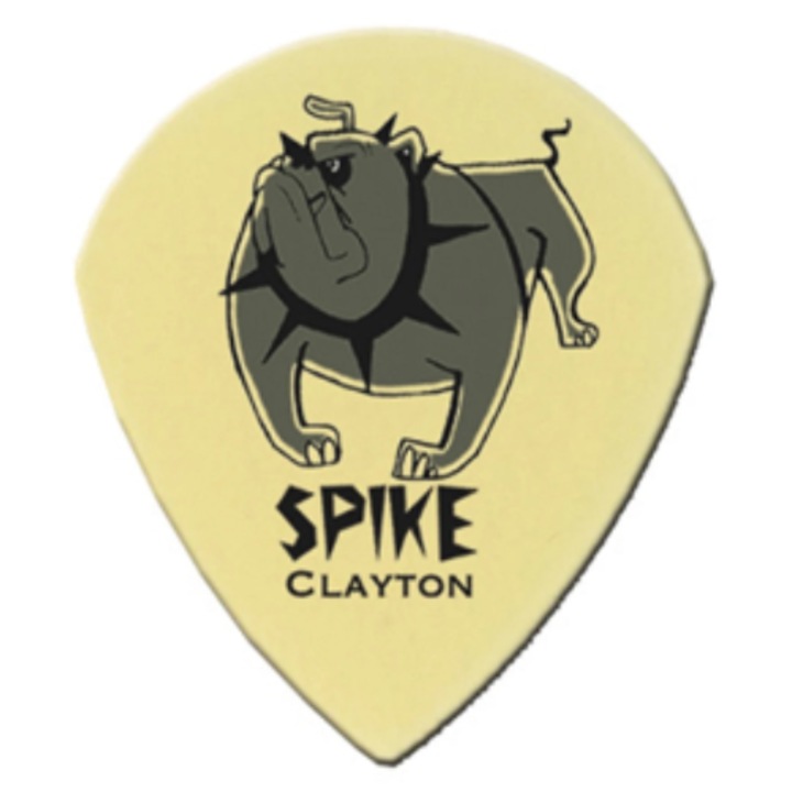 12 db gitár pengető szett, CLAYTON, Spike Ultem Gold, 0.72mm, Sharp Teardrop forma