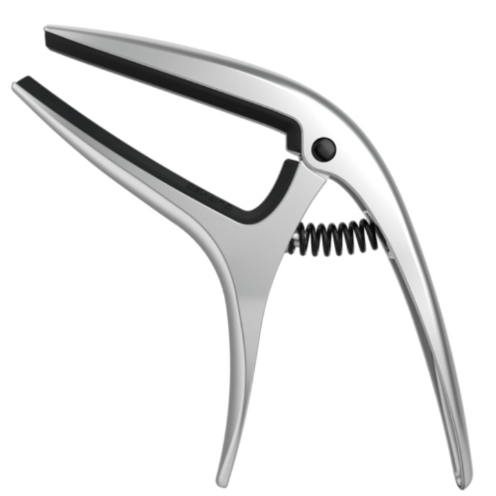 Каподастер Ernie Ball Axis, сребърен, за електрически и акустични китари, 6 и 7 струни