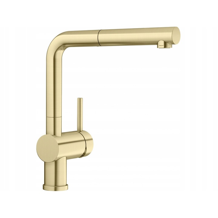 Смесител за кухня Linus-S, едноръкохватков, сатенирано злато, височина 284 мм, отвор 35 мм