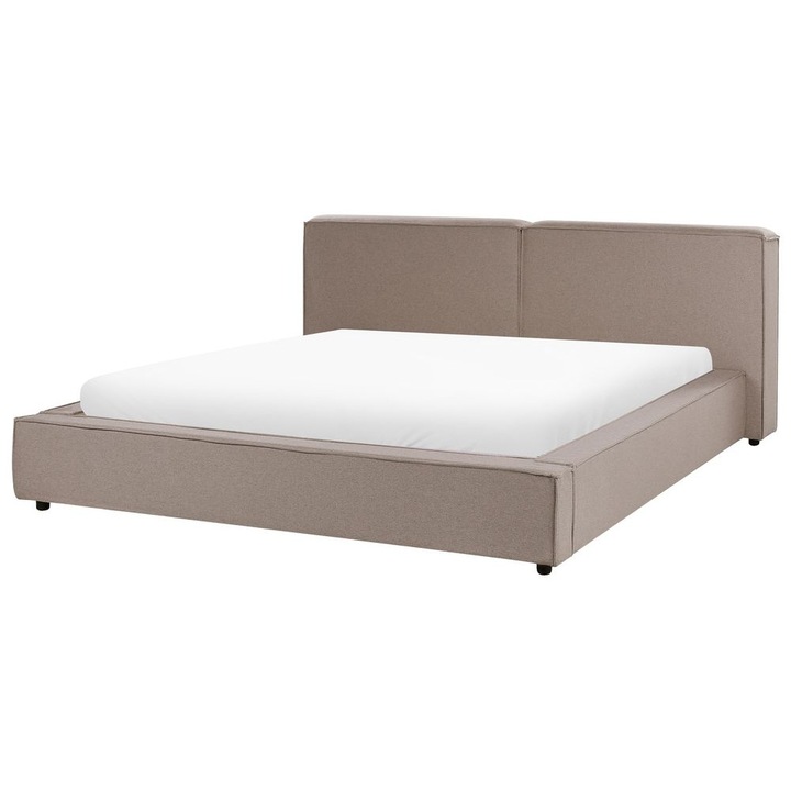 Világosbarna szövet franciaágy 180 x 200 cm Linards