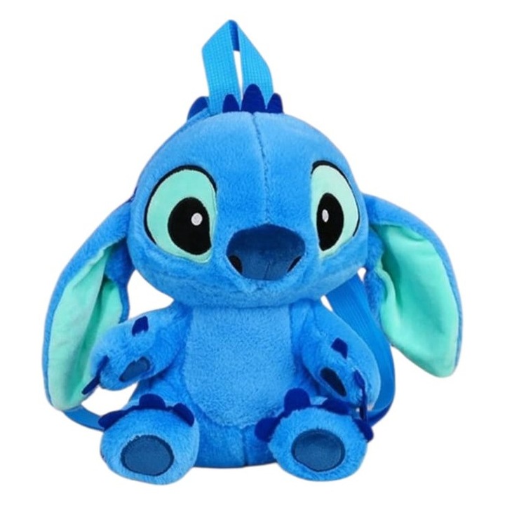 Ghiozdan Copii Stitch 30 cm, Plus Stitch, Rucsac Stitch, Ghiozdan Gradinita, Ghiozdan Cresa, Ghiozdan Scoala, Plus Moale pentru Confort Zilnic, rucsac copiii pentru confort zilnic, albastru, 30cm