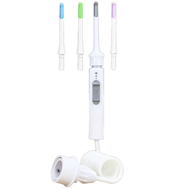 Rqiurpn szájzuhany, 4 cserélhető fejjel, vízáramlás-szabályozással, kompakt