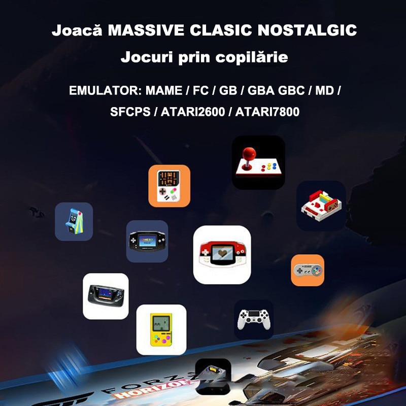 Consola de Jocuri Retro Rqiurpn, 30000 jocuri, 2 controlere wireless, 64GB, 4K, Plug and Play