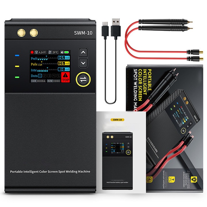 Rqiurpn ponthegesztő, hordozható, 5000mAh, max 0,3mm, HD LCD kijelző