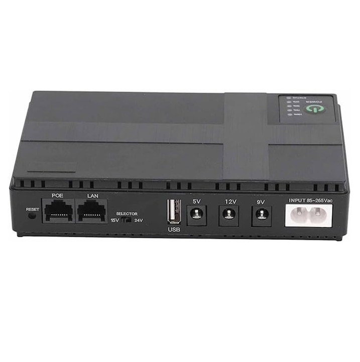 Мини UPS преносим, Rqiurpn, 20000mAh, 5V/9V/12V, черен