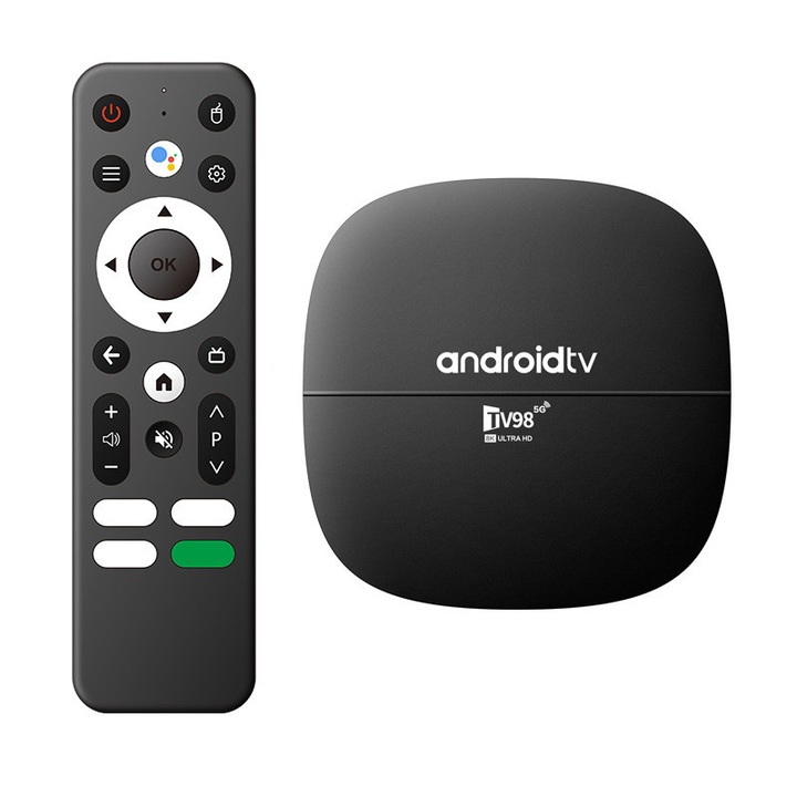 Медиаплейър Rqiurpn TV Box Android 13, 4K Ultra HD, Wi-Fi 2.4G/5G, Bluetooth дистанционно управление, 2+16 GB