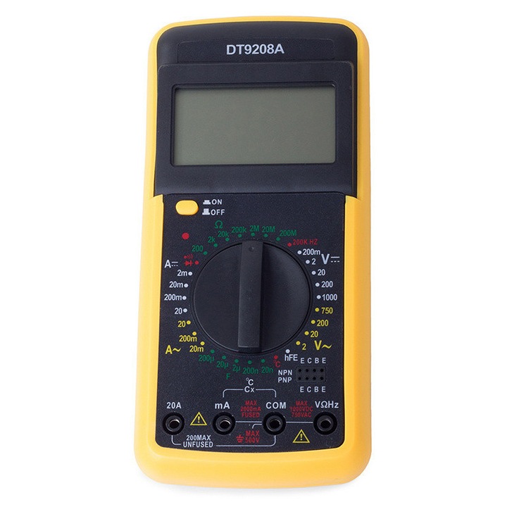 Multimetru Digital Profesional 20A/1000V, cu Functii Avansate si Accesorii Incluse