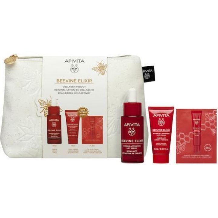 Set creme de fata Apivita Beevine Elixir Routine, antirid, lifting, 30ml, 15ml, 1,5ml