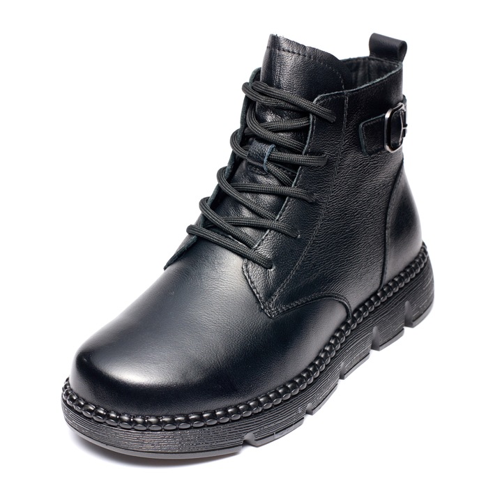 Ghete din piele naturala, pentru dama W043248, Negru