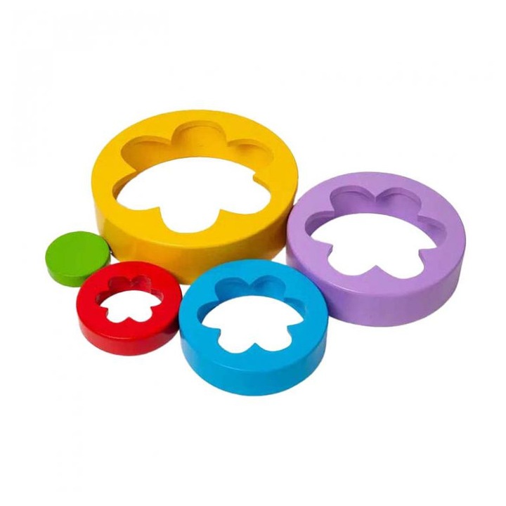 Bigjigs fa virágtorony, 5 darab