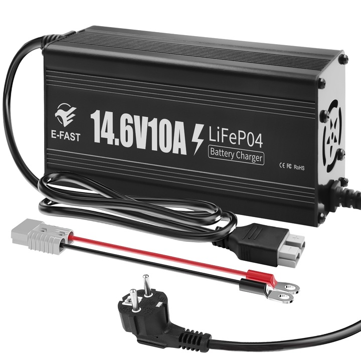 Зарядно устройство за LiFePO4 батерии 12V 10A, XONGSOR®, 0V Активиране, 3-степенно зареждане, Множествена защита