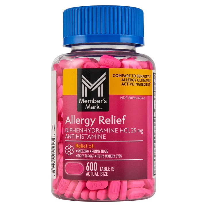 Supliment, Member's Mark, Allergy Relief, Amelioreaza Rapid Simptomele Alergiilor, 600 tablete