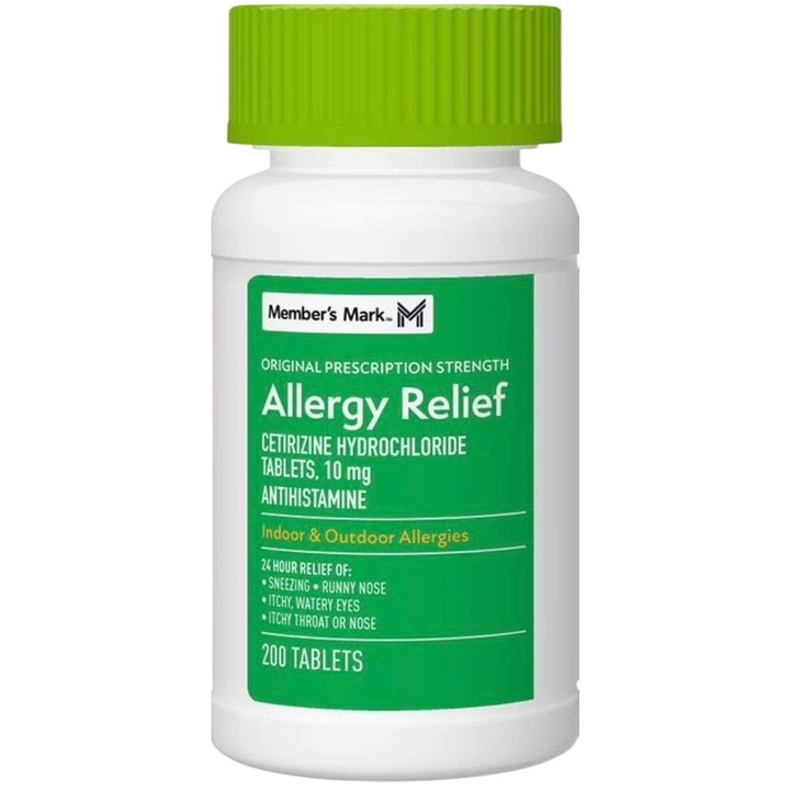 Supliment, Member's Mark, Allergy Relief, 10mg, Amelioreaza Rapid Simptomele Alergiilor, 200 tablete
