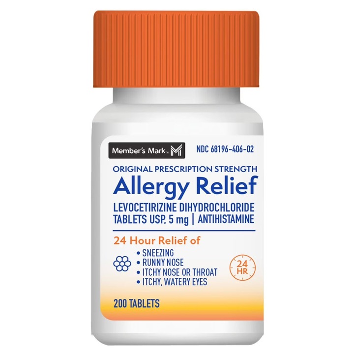 Supliment, Member's Mark, Allergy Relief, 5mg, Amelioreaza Rapid Simptomele Alergiilor, 200 tablete