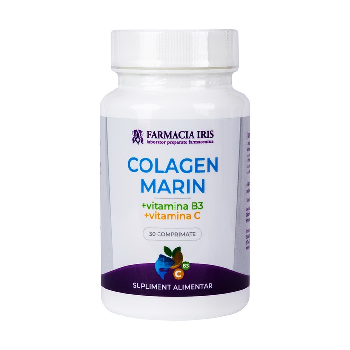 Supliment alimentar, Colagen marin + Vitamina B3 + Vitamina C, 30 capsule