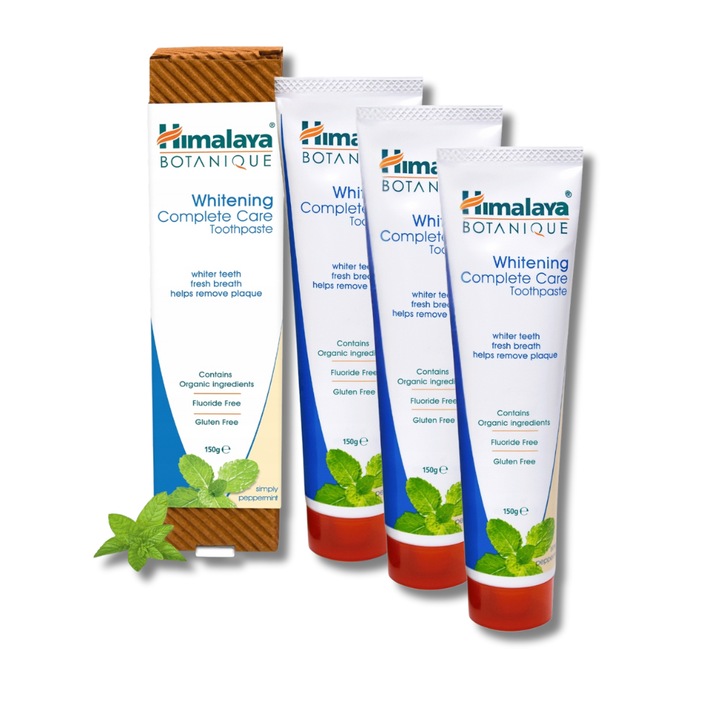 Пакет 3x Паста за зъби Whitening Complete Care simply peppermint HIMALAYA BOTANIQUE, 3x150g
