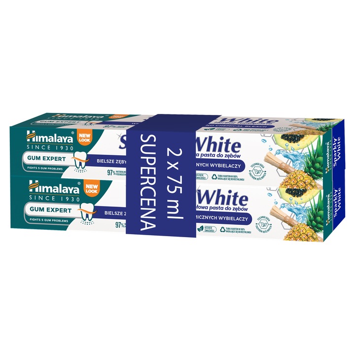 Пакет 2x паста за зъби Himalaya Sparkly White, 2x75ml