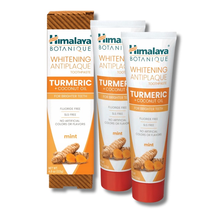 Пакет 2x Паста за зъби Himalaya, куркума и кокосово масло, охлаждащ ефект, 2x113g