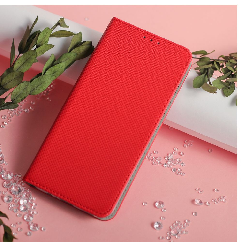 Husa carte Smart Stand, G-Tech, compatibila cu Xiaomi Redmi A7 Pro, buzunar card, piele ecologica, Rosu