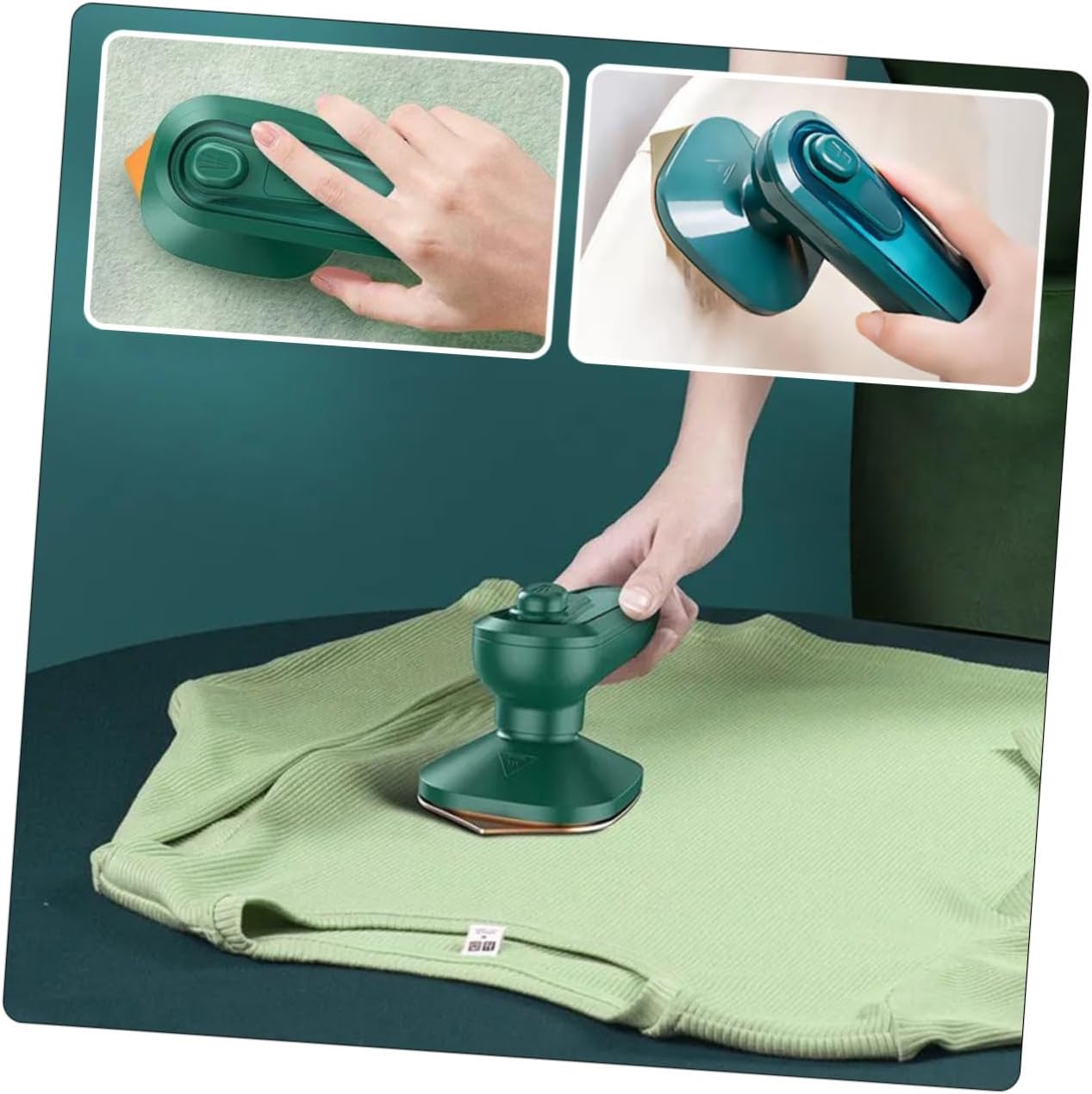 Fier de calcat portabil mini verde 15x7cm