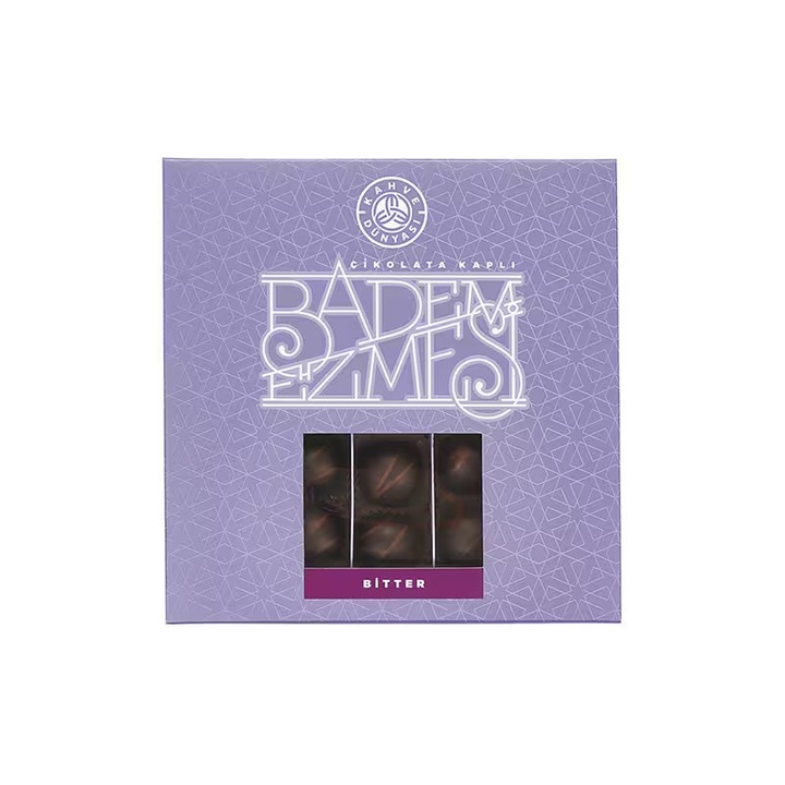 Bomboane de ciocolată Kahve Dünyası, marzipan învelit cu ciocolată neagră, 100g