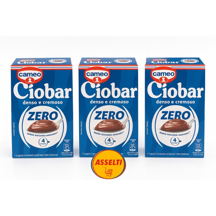 Set 3 x Ciocolată Caldă Cameo Ciobar ZERO, 4 porții/pachet, fără zahăr, 79g